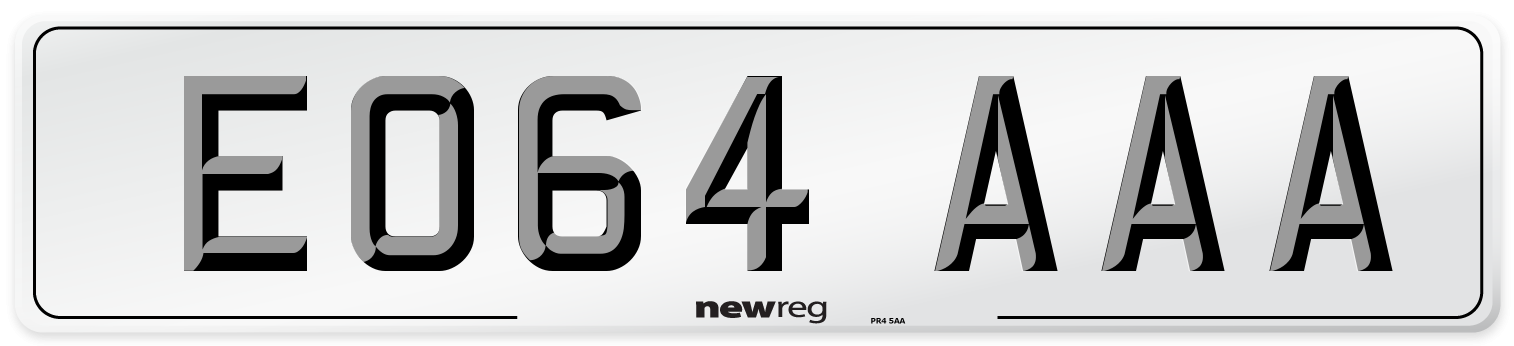 EO64 AAA Number Plate from New Reg
